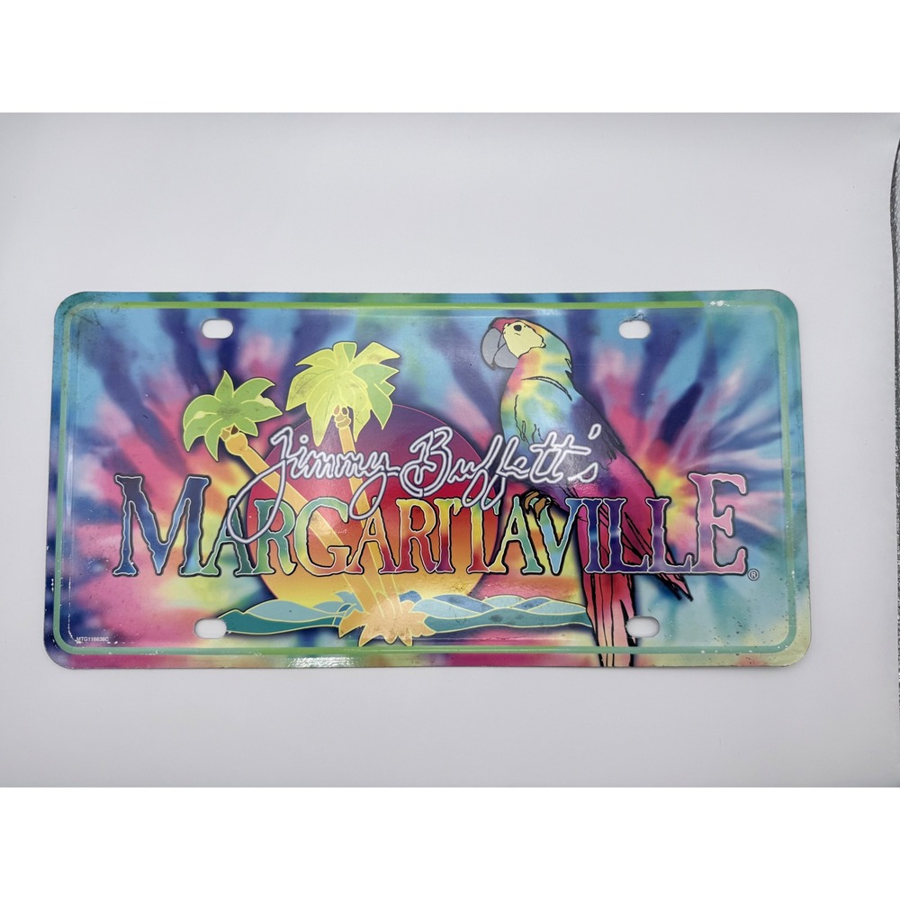 Jimmy Buffett Margaritaville Novelty License Plate Tie Dye Parrot Tropical